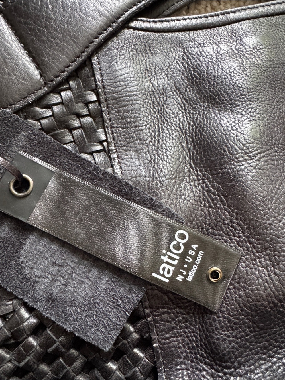 latico Black Woven Leather Crossbody Tote - Picture 4 of 6